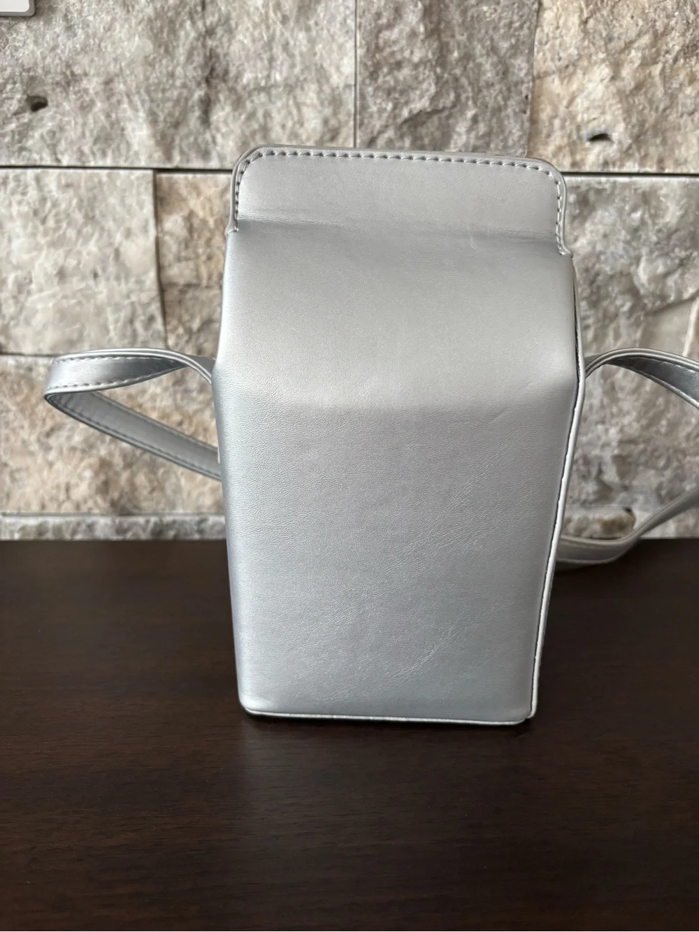 Silver Asian Take-Out Crossbody Purse Bag + Red Pagoda Print 